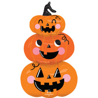 Ballon mylar Supershape de citrouilles Stack O Lanterns, 21 pouces, 1 unité