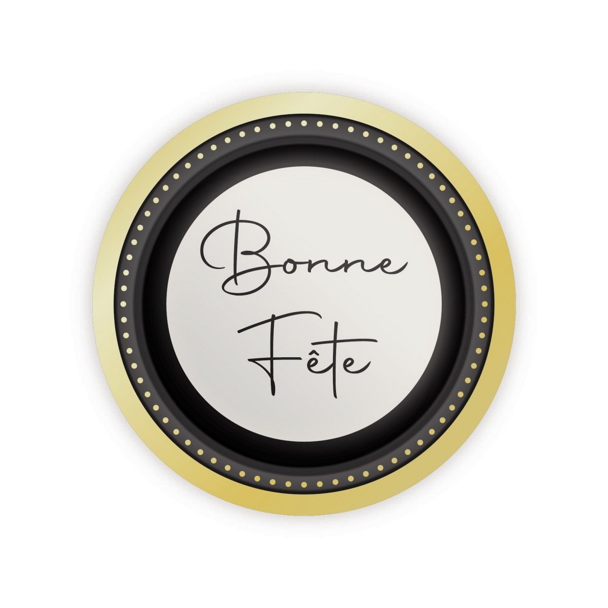 Grandes assiettes rondes en papier de Célébration en Or, Bonne Fête, 9 pouces, 8 unités