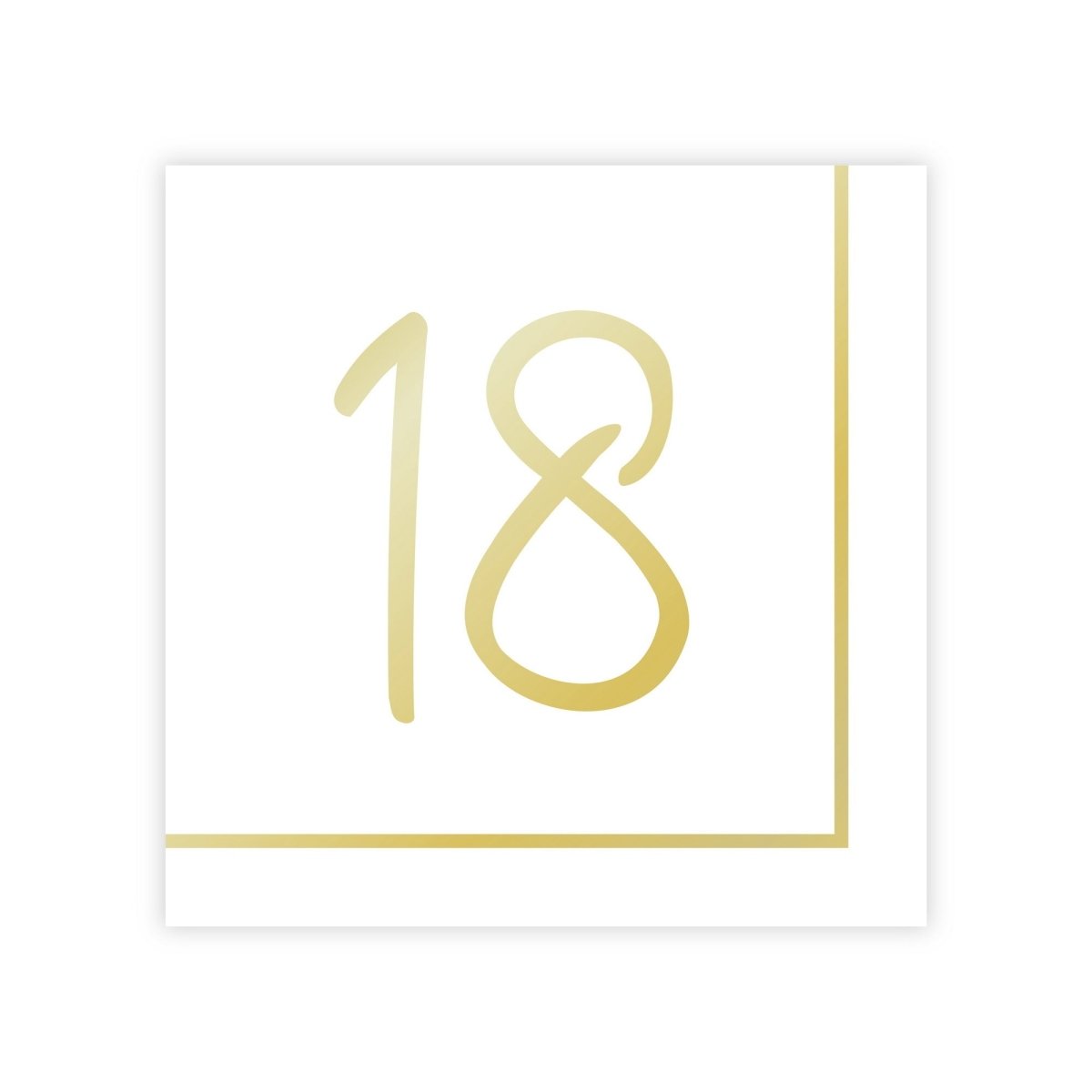 Grandes serviettes de table 18e anniversaire Célébration en Or, 16 unités
