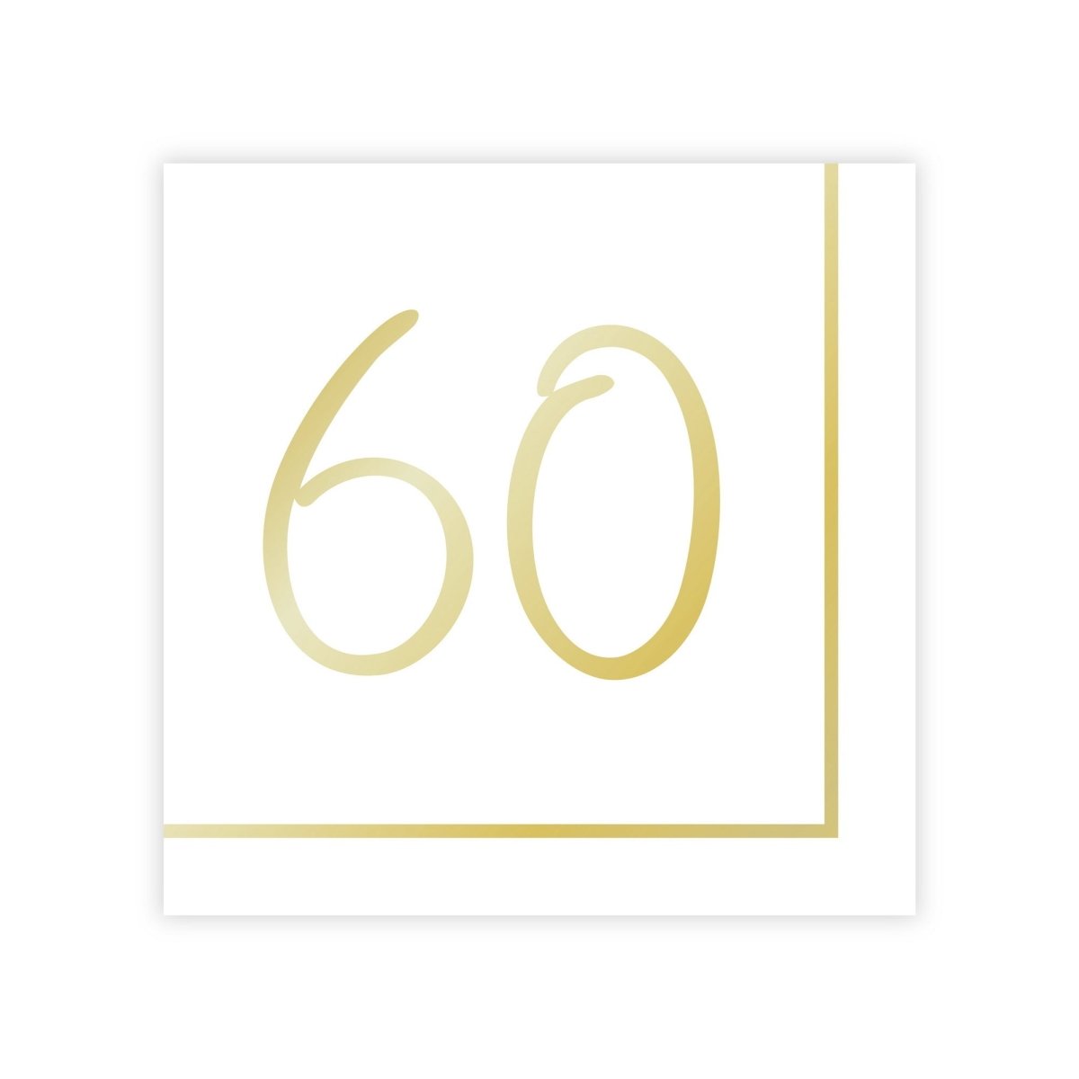 Grandes serviettes de table 60e anniversaire Célébration en Or