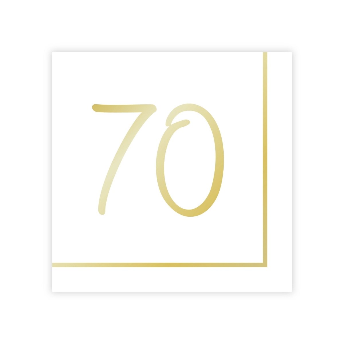 Grandes serviettes de table 70e anniversaire Célébration en Or, 16 unités