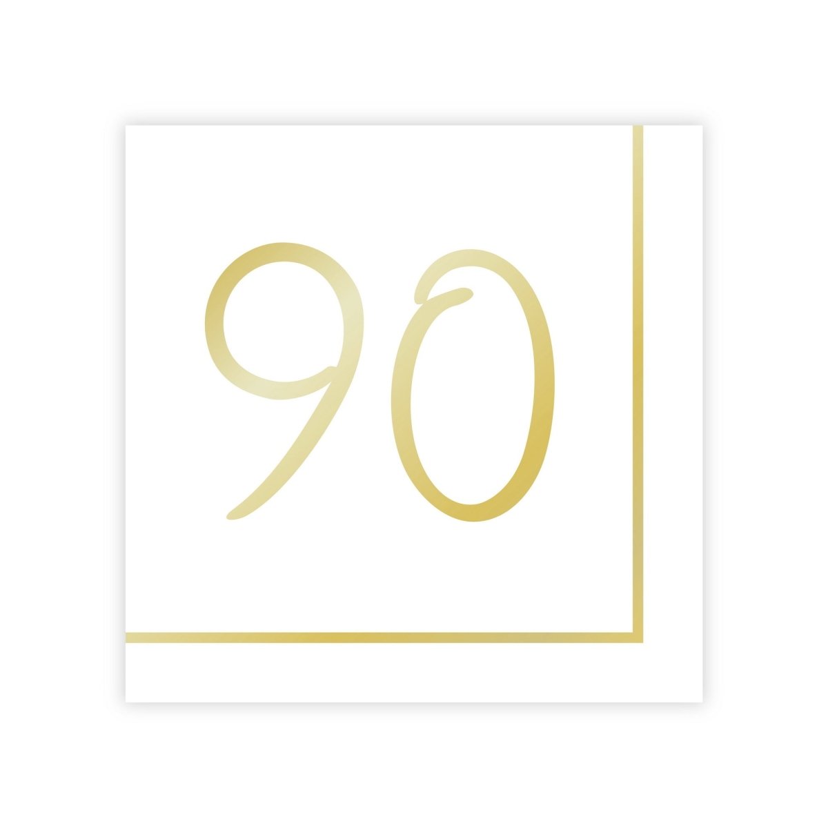 Golden Celebration 90th Birthday Large Lunch Napkins, 16 Count