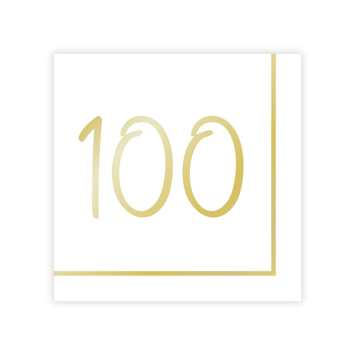 Grandes serviettes de table 100e anniversaire de Célébration en Or, 16 unités