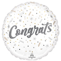 "Congrats" Round Mylar Foil Balloon, 18 Inches, 1 Count