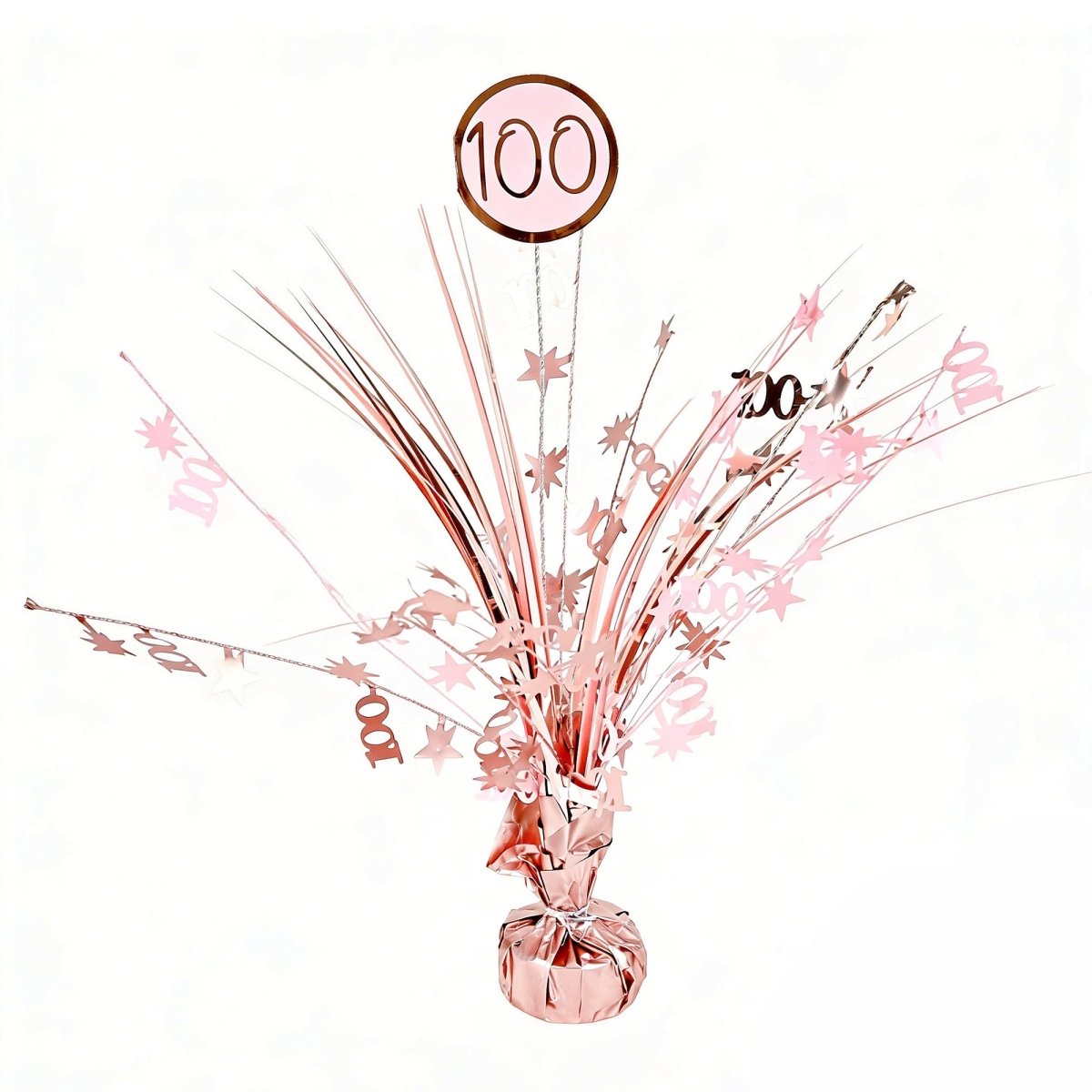 Centre de table 100e anniversaire Célébration Rosé, 18 pouces, 1 unité