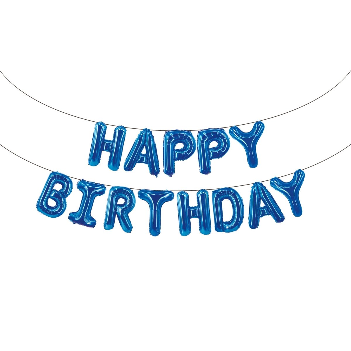 Royal Blue Happy Birthday Air-Filled Foil Balloon Banner, 16 Inches, 1 Count