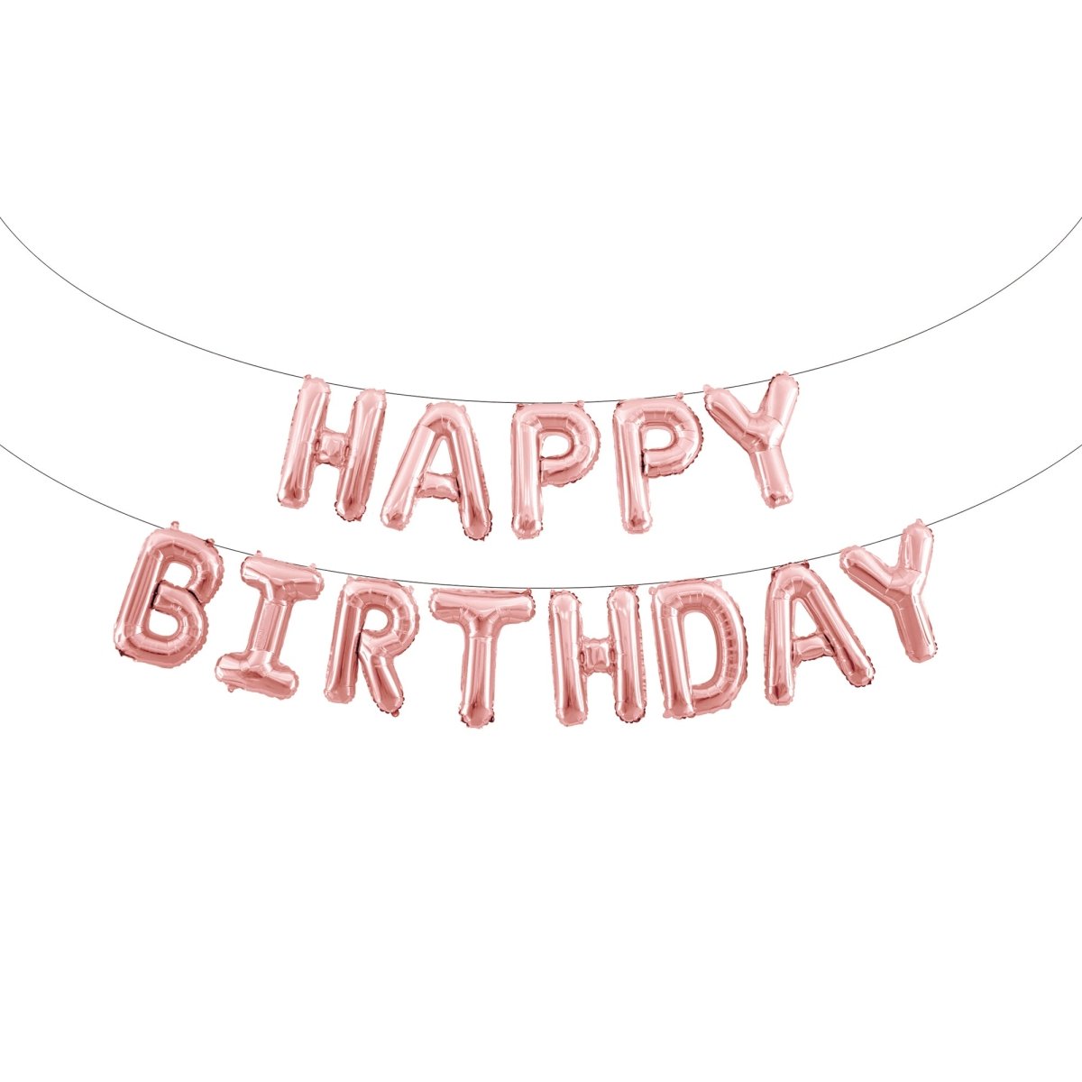 Rose Gold Happy Birthday Air-Filled Foil Balloon Banner, 16 Inches, 1 Count