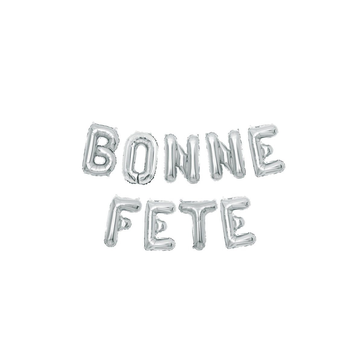 Bannière ballon mylar Bonne Fête argenté, 16 pouces, 1 unité