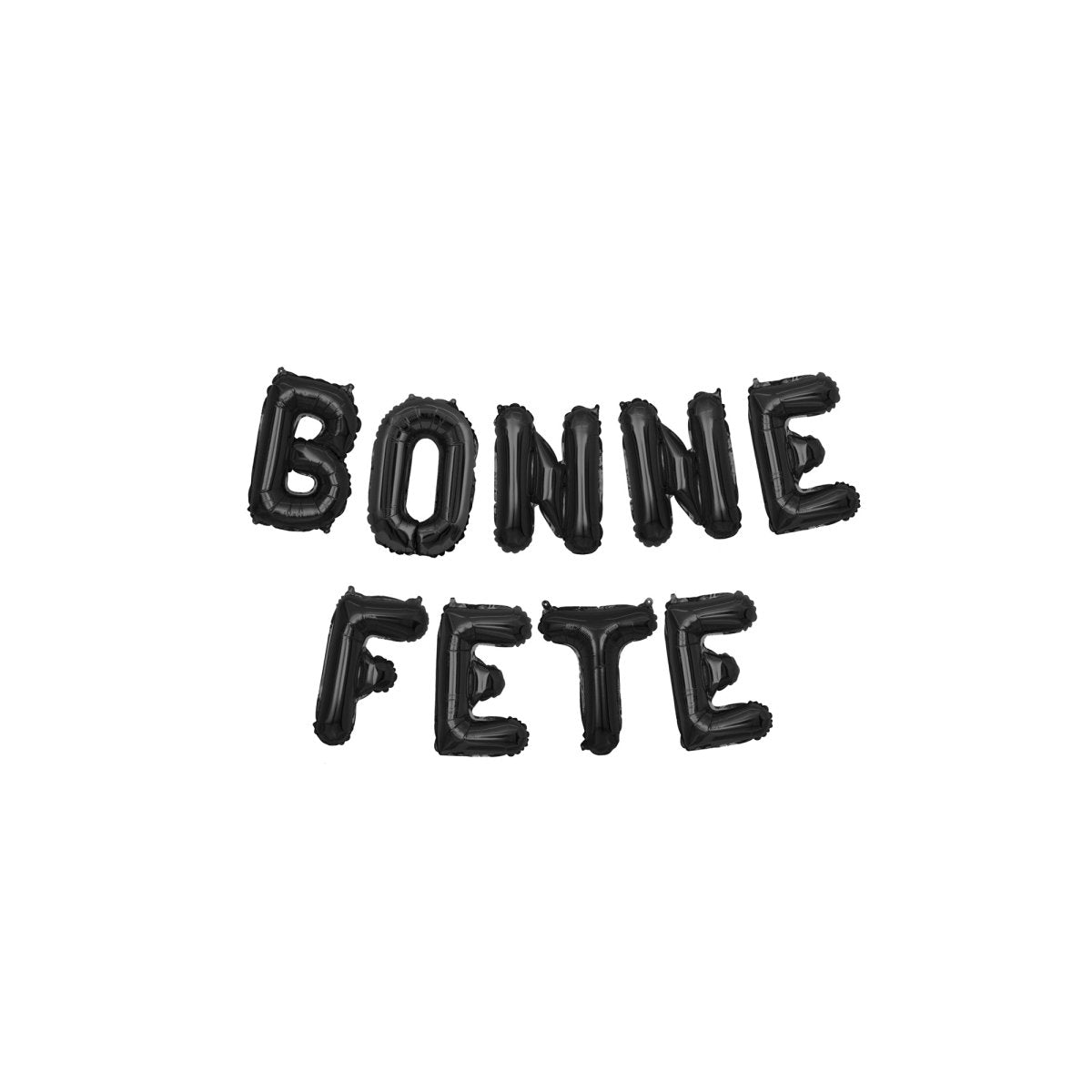 Black Bonne Fête Air-Filled Foil Balloon Banner, 16 Inches, 1 Count