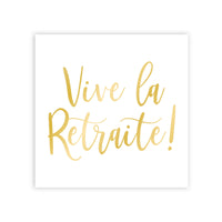 Petites serviettes de table "Bonne Retraite" dorées, 16 unités