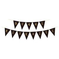 Gold "Bonne Retraite" Pennant Banner, 157 Inches, 1 Count