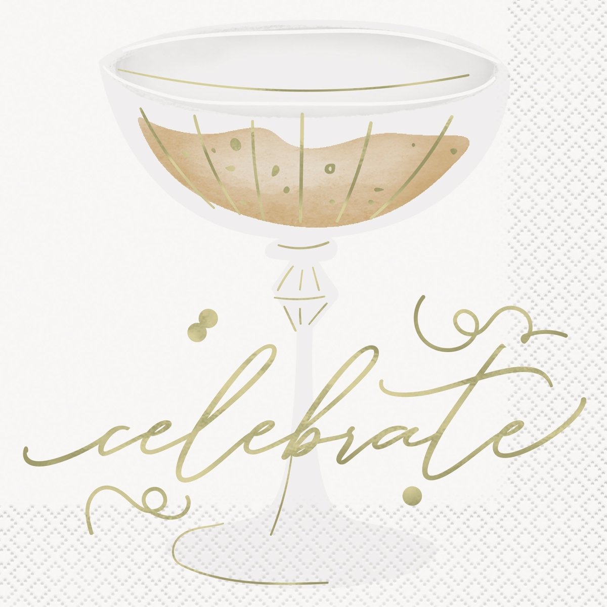 Gold Celebration Large Lunch Napkins, 16 Count