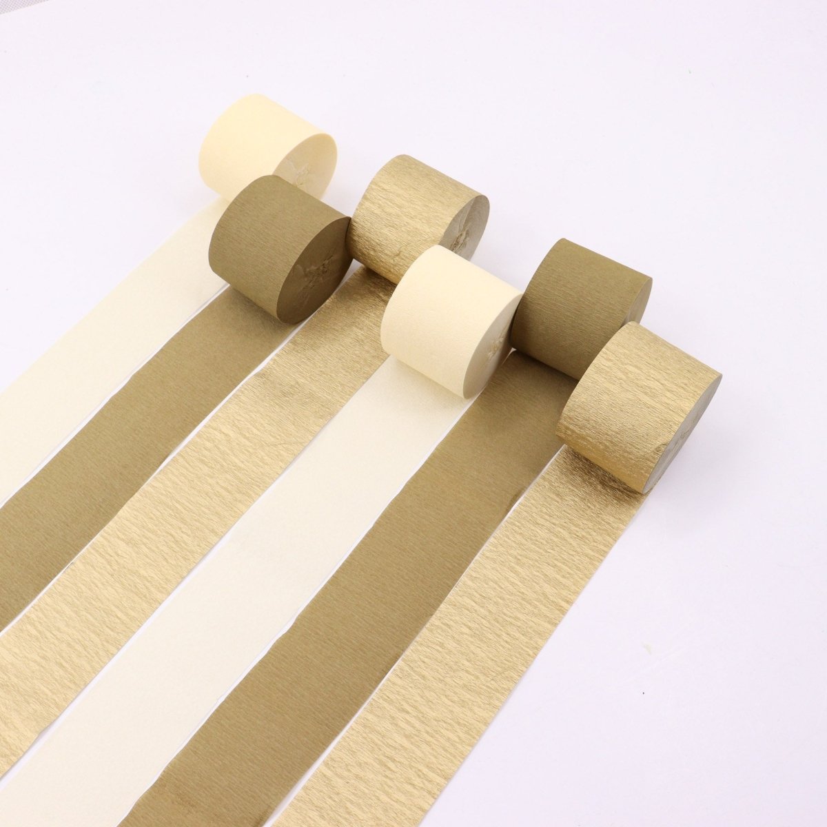 Sage and Gold Kit Paper Crepe Streamer, Gold and Green, 82 Ft, 6 Count