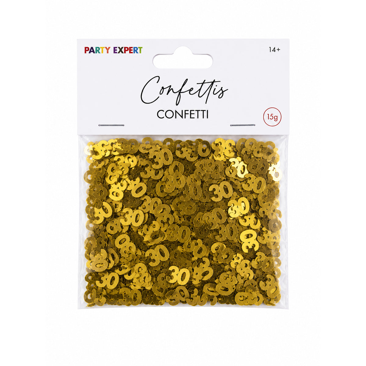 Confettis 30e Célébration Dorée, 15 g, 1 unité