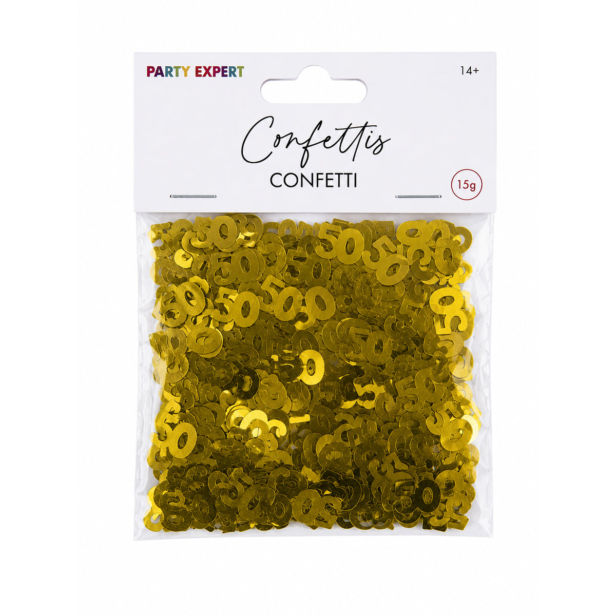 Confettis dorés 50e Célébration Dorée, 15 g, 1 unité