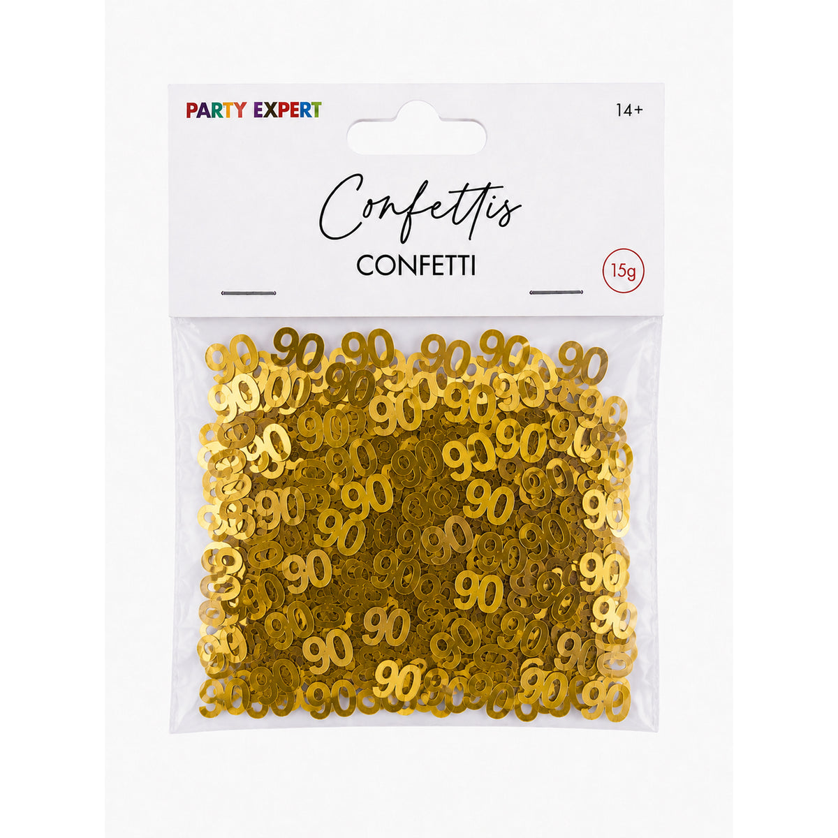 Confettis de Célébration Dorée 90e, 15 g, 1 unité