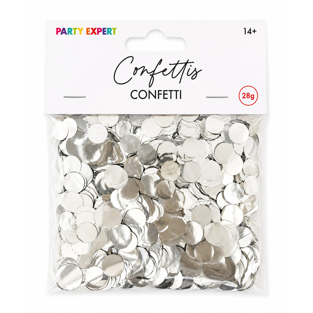 Silver Round Balloon Confetti, 28g, 1 Count