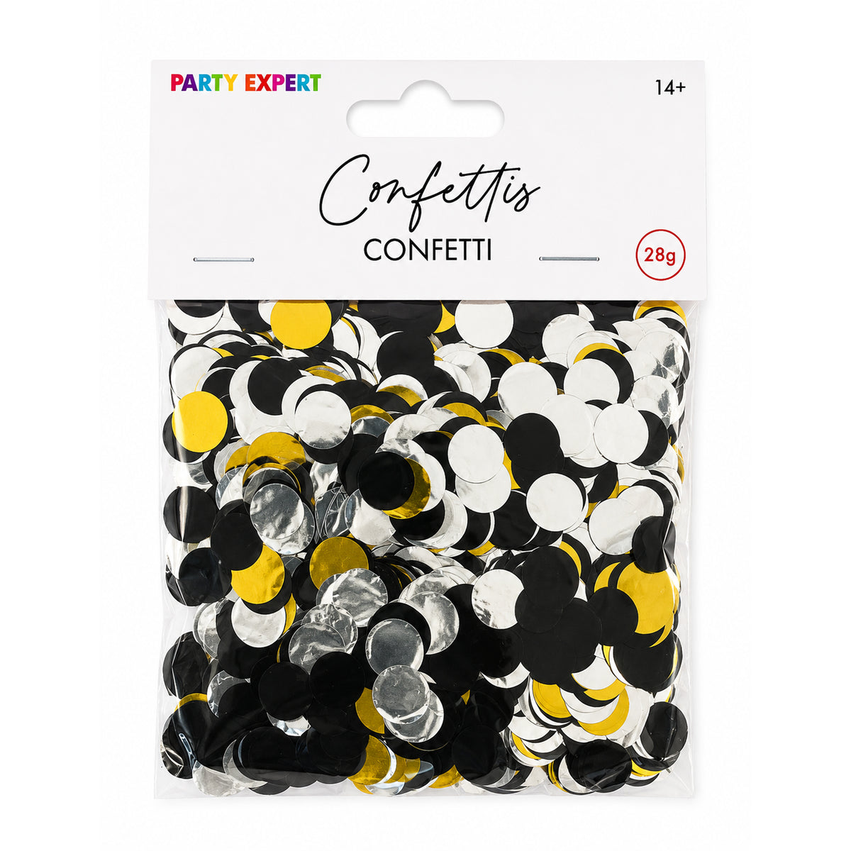 Gold, Silver, Black Round Balloon Confetti, 28g, 1 Count