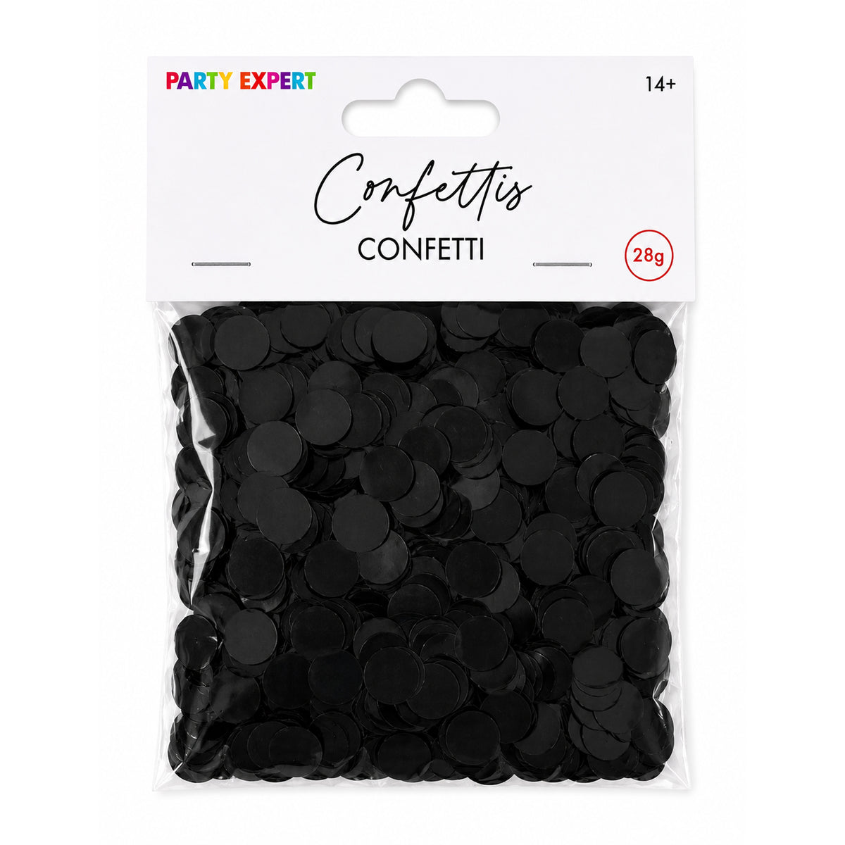 Black Round Balloon Confetti, 28g, 1 Count
