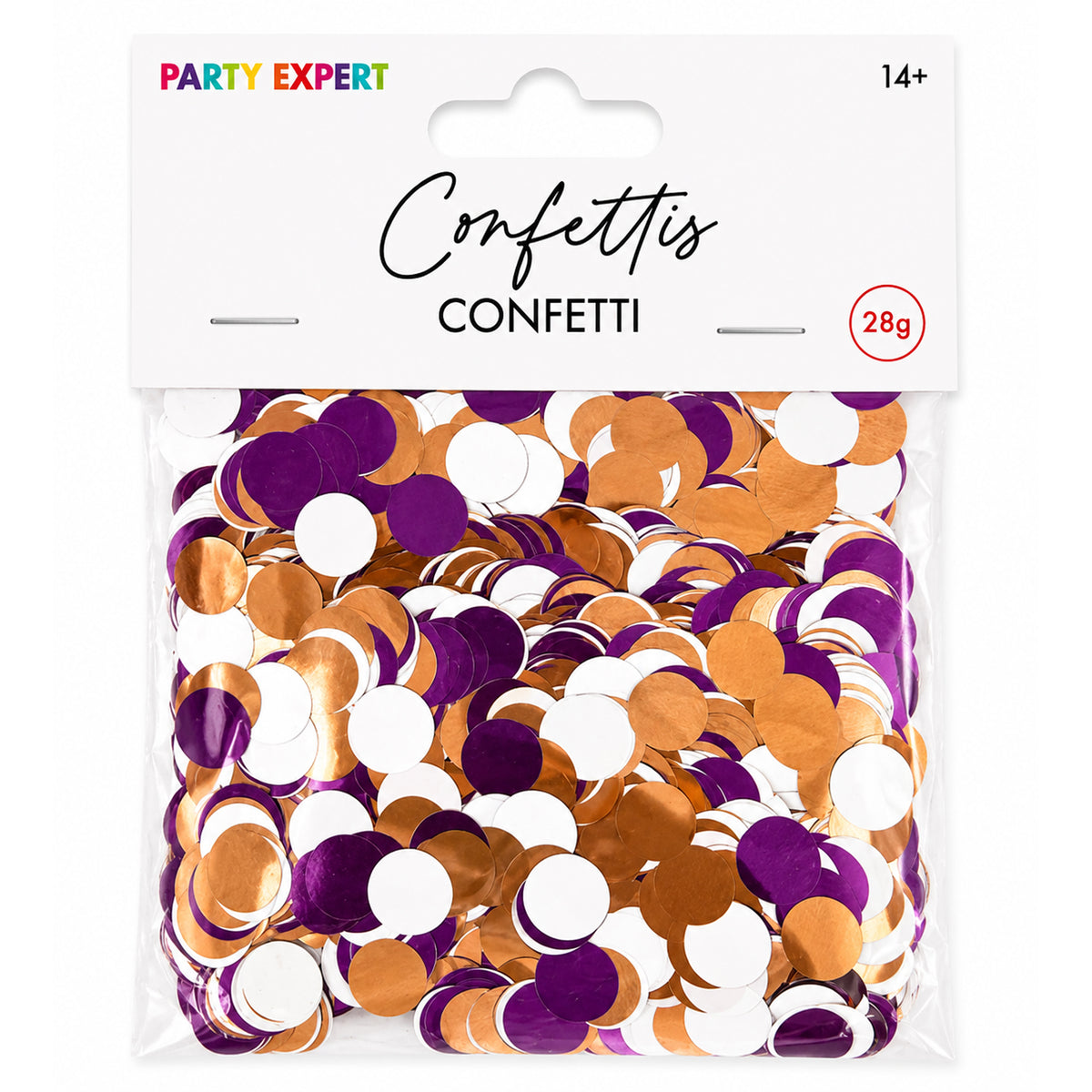 Fuchsia, Rose Gold and White Round Balloon Confetti, 28g, 1 Count