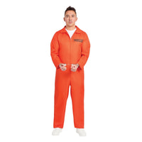 Prisoner Plus Size Costume for Adults, Orange Jumpsuit