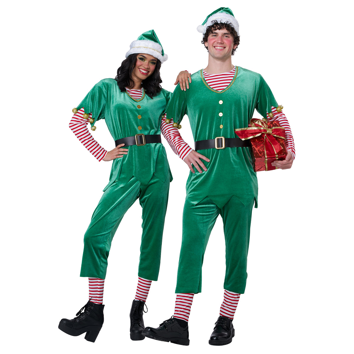 Joyful Christmas Elf Costume for Adults, Tunic, Pants and Hat