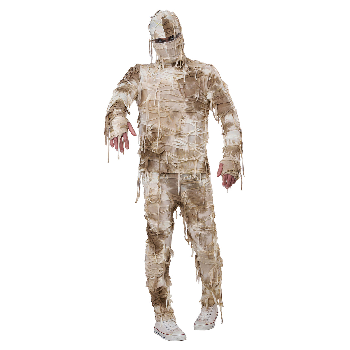 Costume d’homme momie pour adultes, chandail, pantalon et cagoule