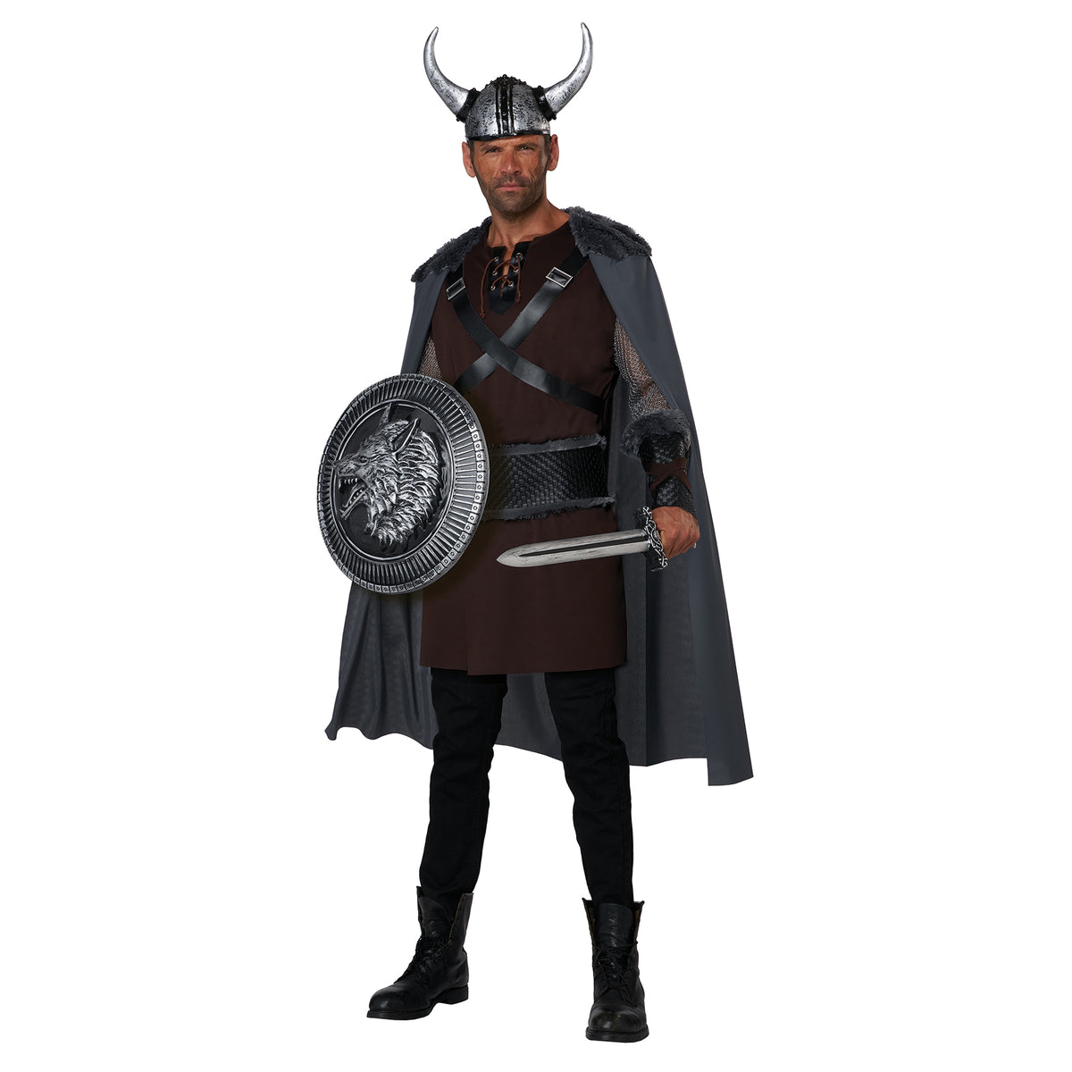 Ruthless Viking Costume for Adults, Tunic, Cape and Helmet