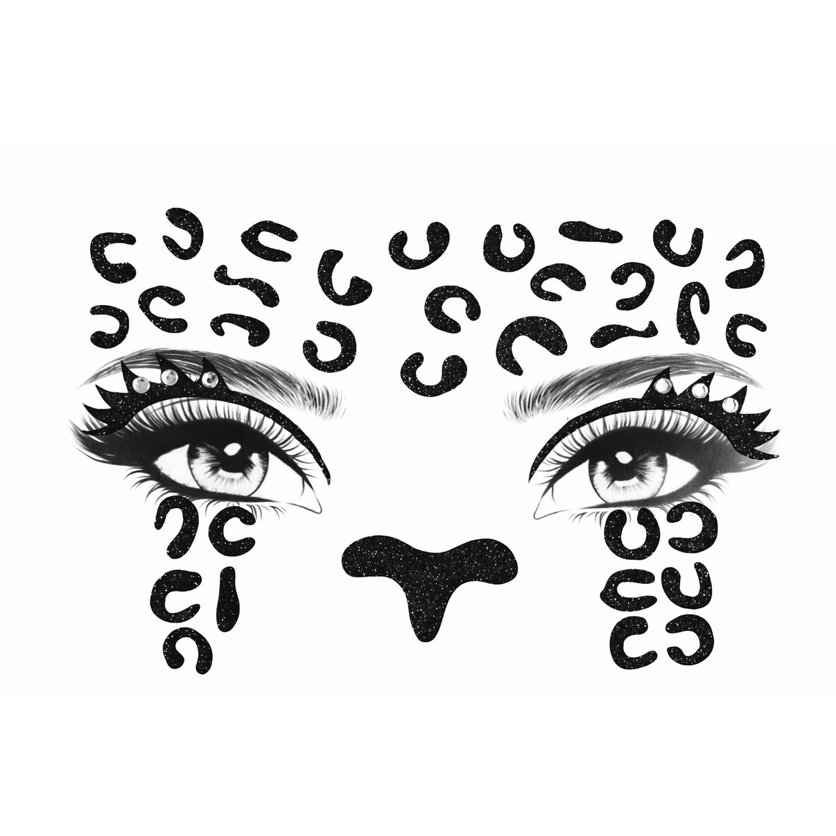 Face Art Crystal Stickers - Leopard