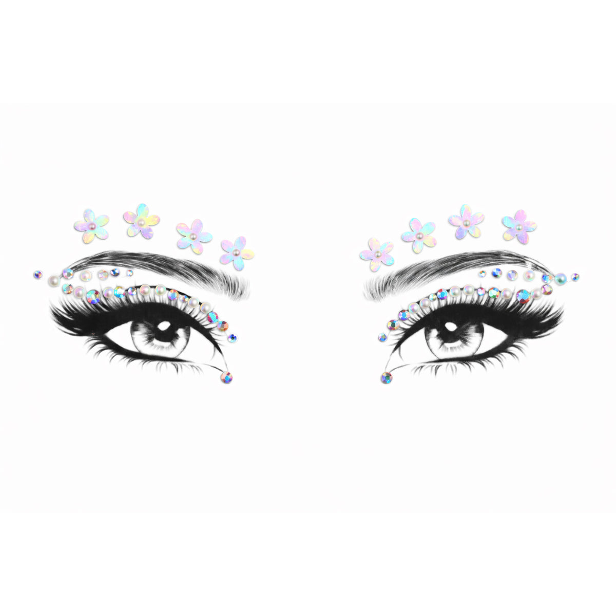 Face Art Crystal Stickers - Flowers