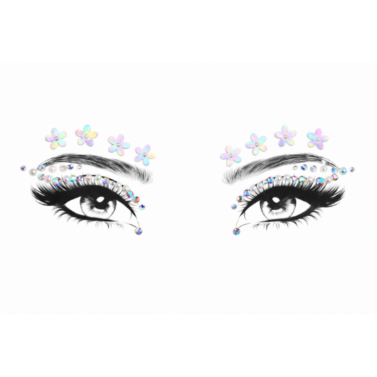 Face Art Crystal Stickers - Flowers