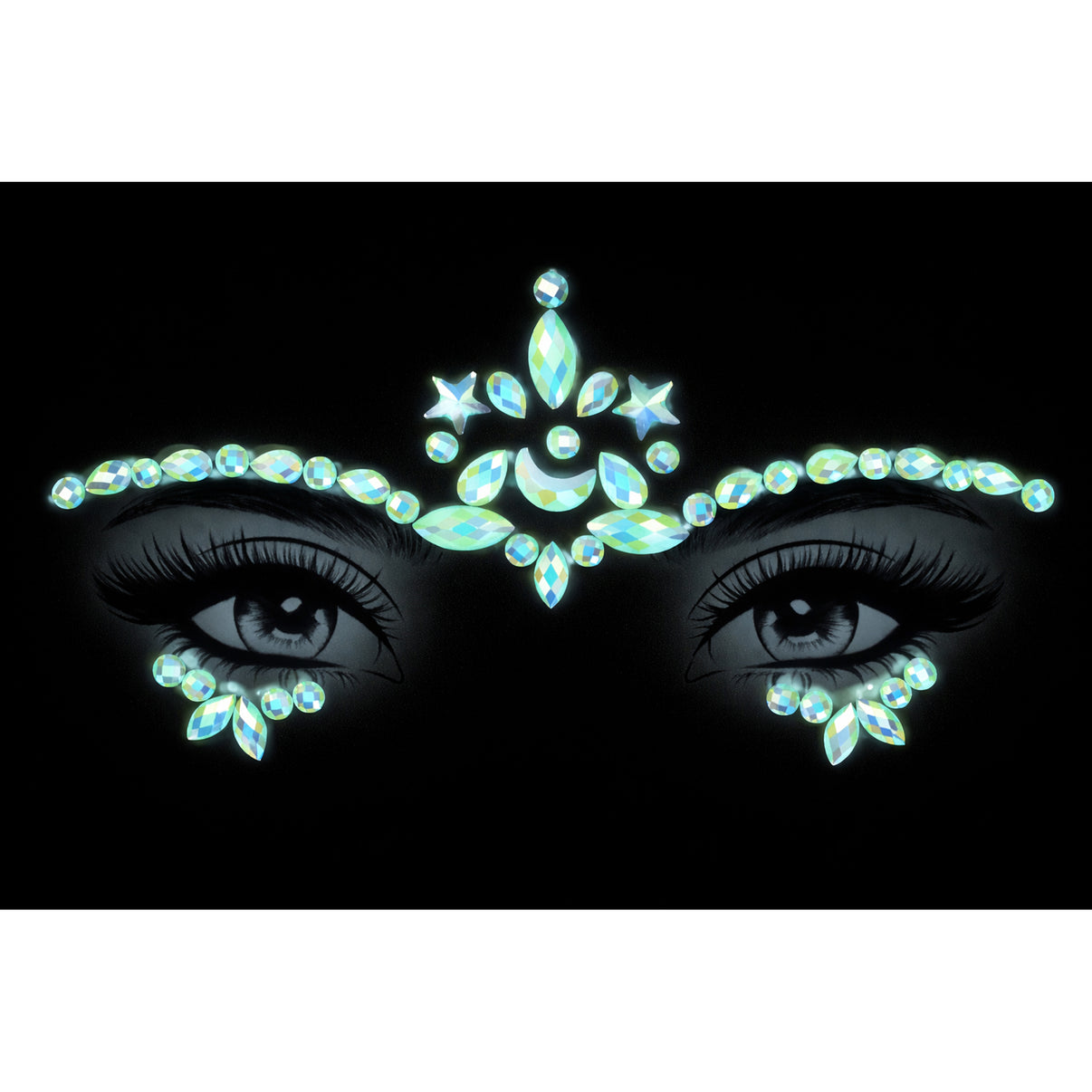 Face Art Crystal Stickers - Glow in The Dark