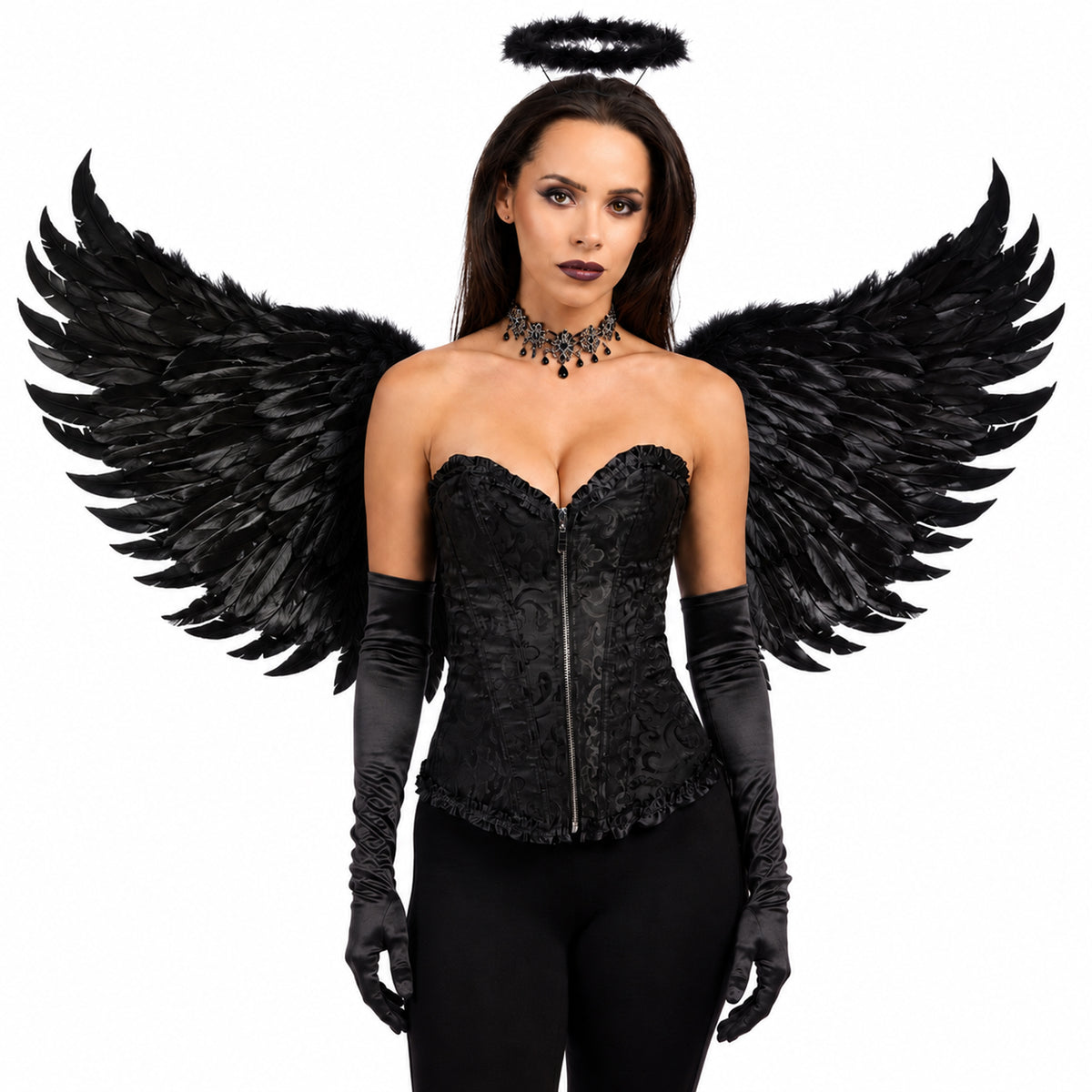 Black Printed Deluxe Corset for Adults