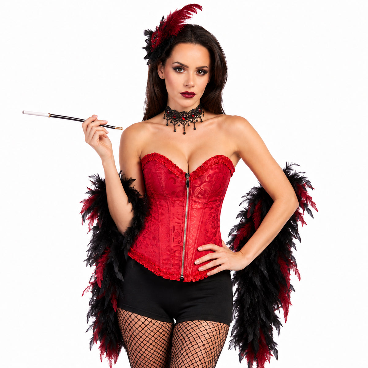 Red Printed Deluxe Corset for Adults