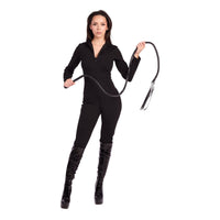 Costume catsuit de luxe noir pour adultes, combinaison noire
