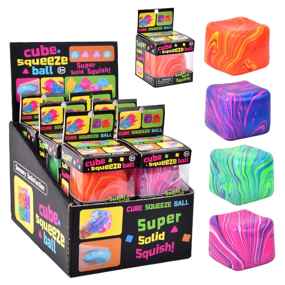 Tie Dye Cube Squeeze Ball