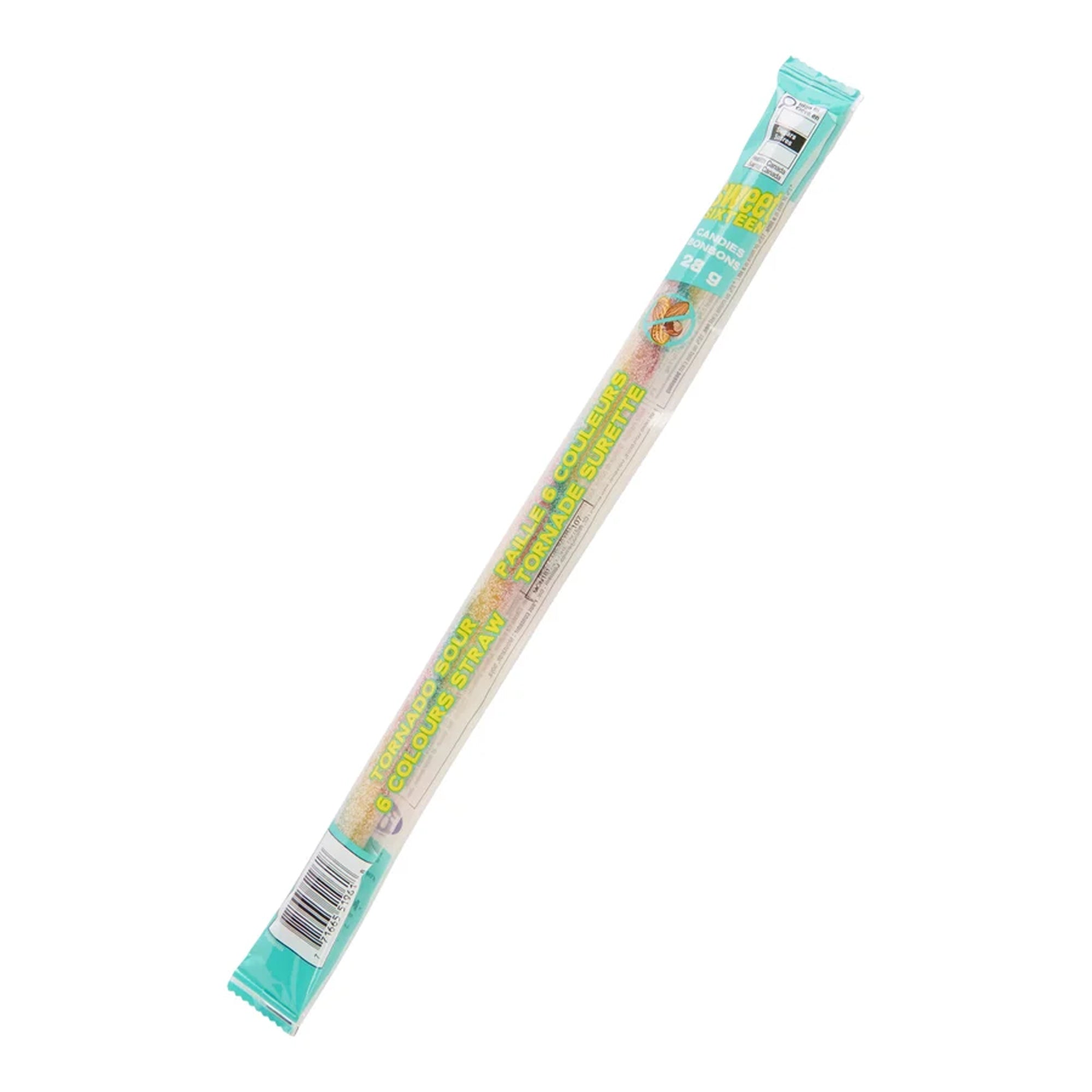 Sweet Sixteen Tornado Sour Straw, 28g | Party Expert