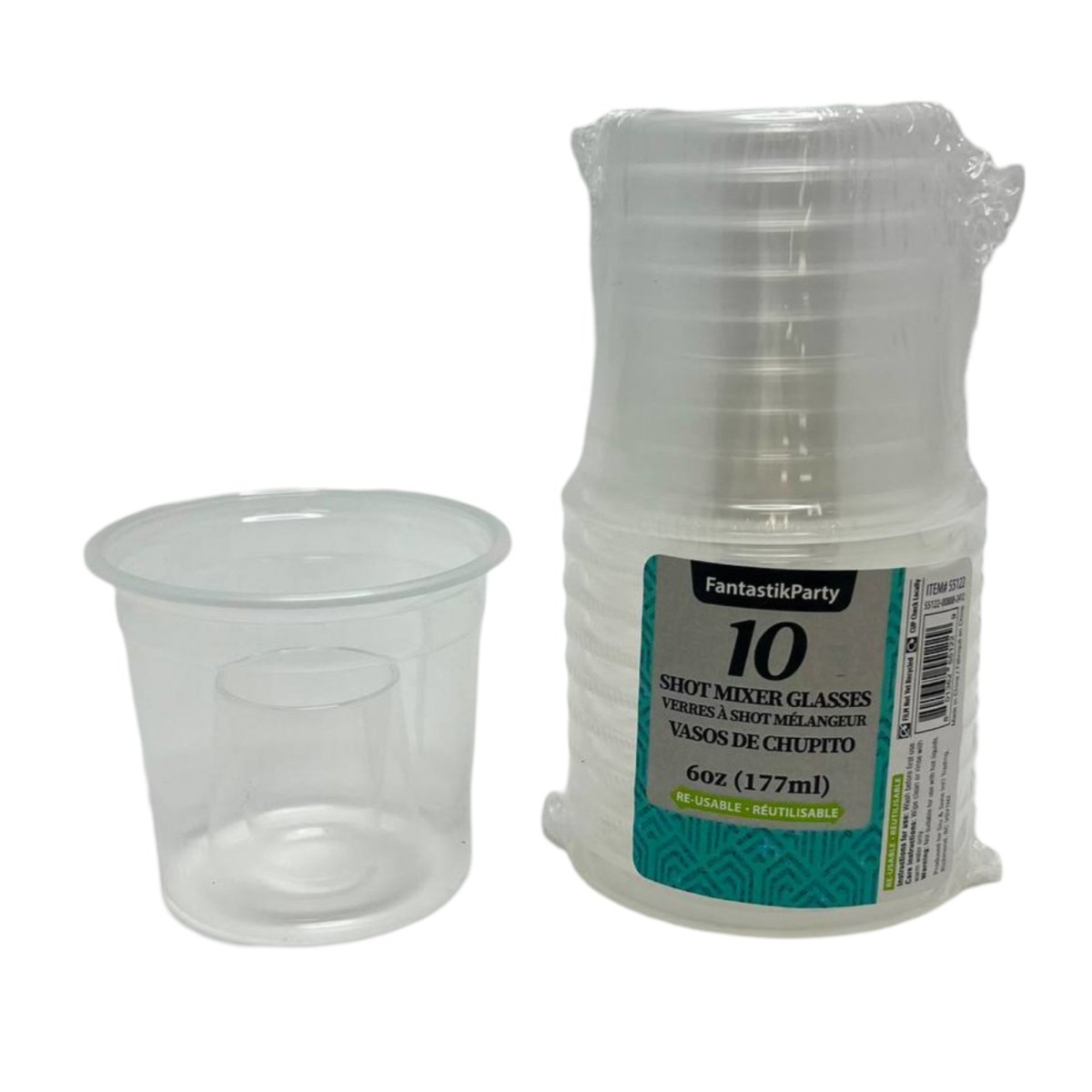 Plastic Bomber Shot Glasses 6 Oz. - 10/Pkg