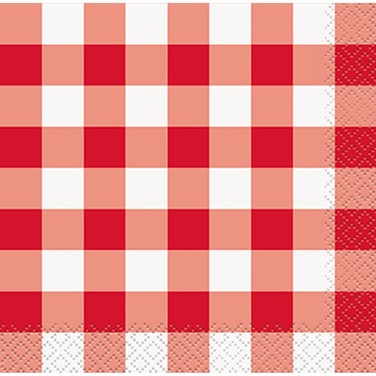 Petites serviettes de table à carreaux vichy rouge, 16 unités