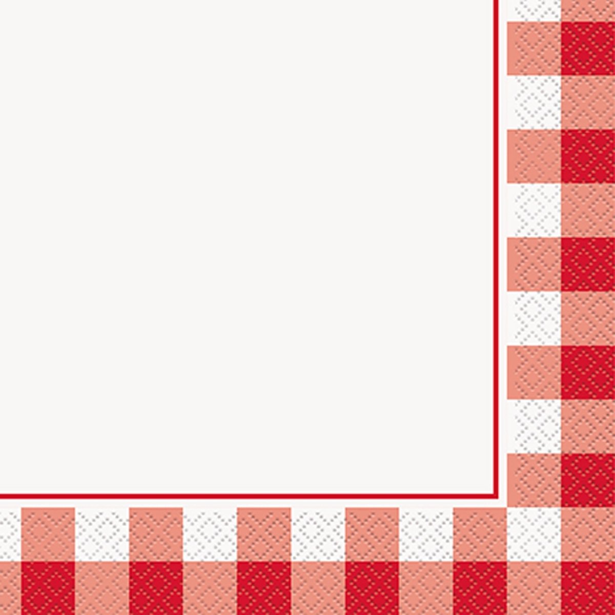 Grandes serviettes de table à carreaux vichy rouge, 16 unités