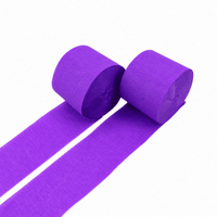 Violet Paper Crepe Streamer, 82 Ft, 2 Count