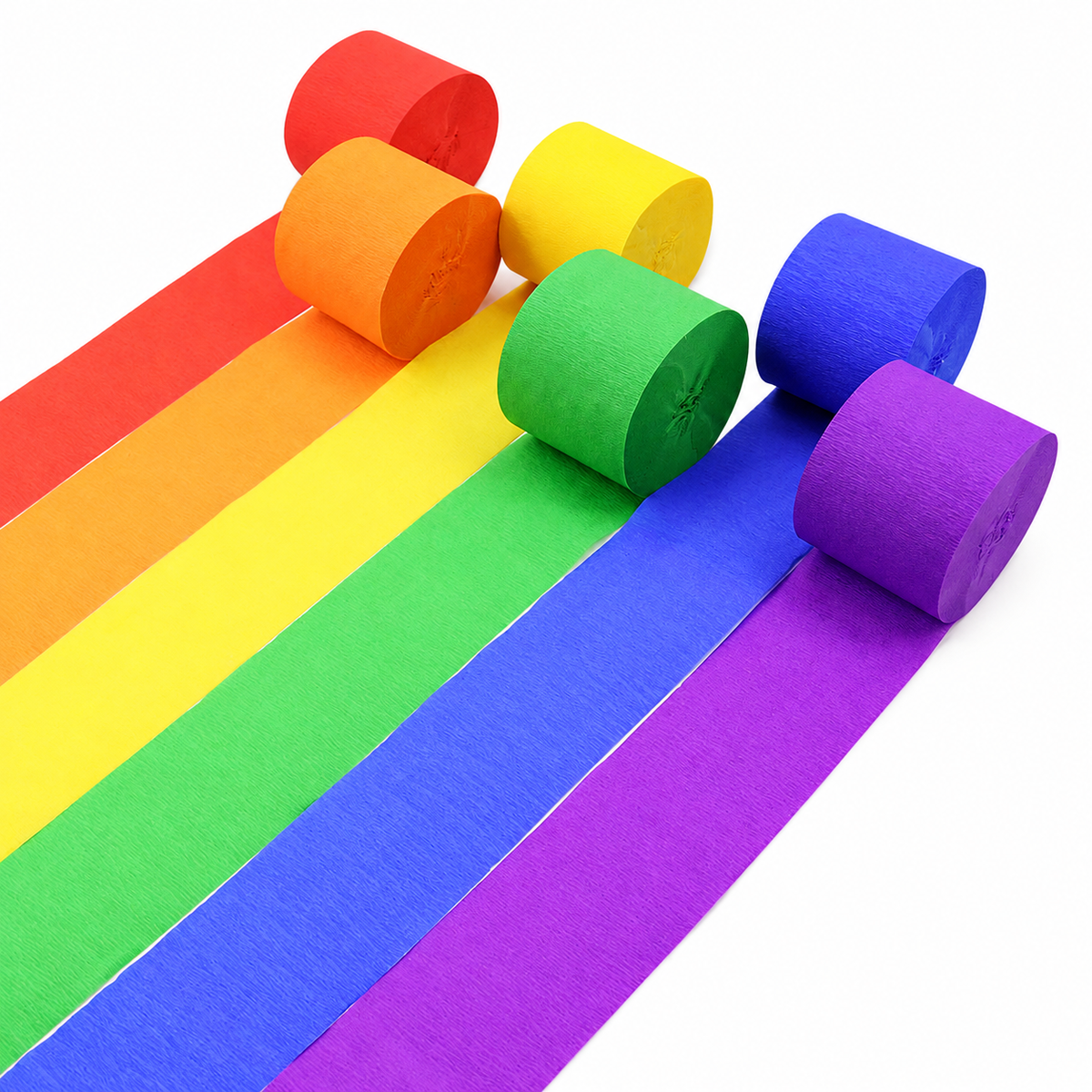 Rainbow Kit Paper Crepe Streamer, 82 Ft, 6 Count