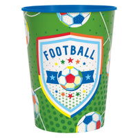 Soccer World Game Blue Plastic Favour Cup, 16 Oz, 1 Count