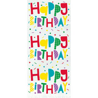 Colourful Happy Birthday Cello Bags, 12 x 5 Inches, 20 Count