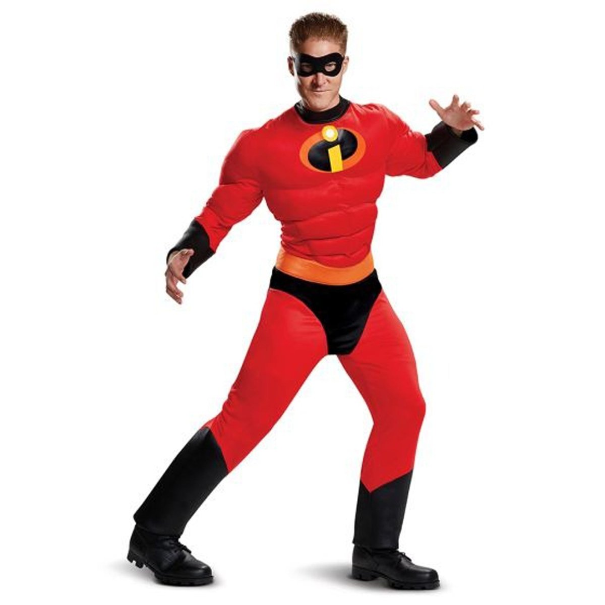 Mr. Incredible Costume for Adults, The Incredibles, Jumpsuit and Mask