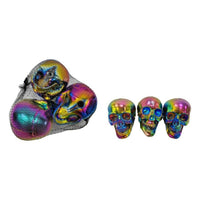 Bag of Iridescent Skulls, 4 Inches, 3 Count