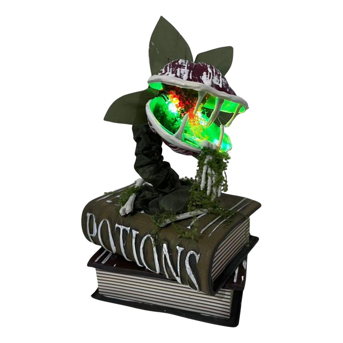 Animated Man-Eating Flower on Potions Book, 7.5 Inches, 1 Count