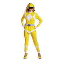 Yellow Ranger Costume for Adults, Power Rangers, Jumpsuit and Mask