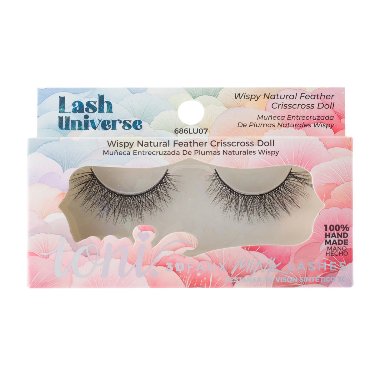 Wispy Natural Feather Crisscross Doll Eyelashes, Lash Universe Eyelashes, 1 Count