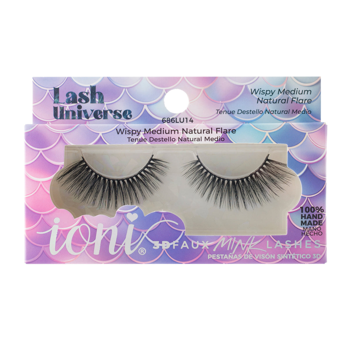 Wispy Medium Natural Flare Eyelashes, Lash Universe Eyelashes, 1 Count